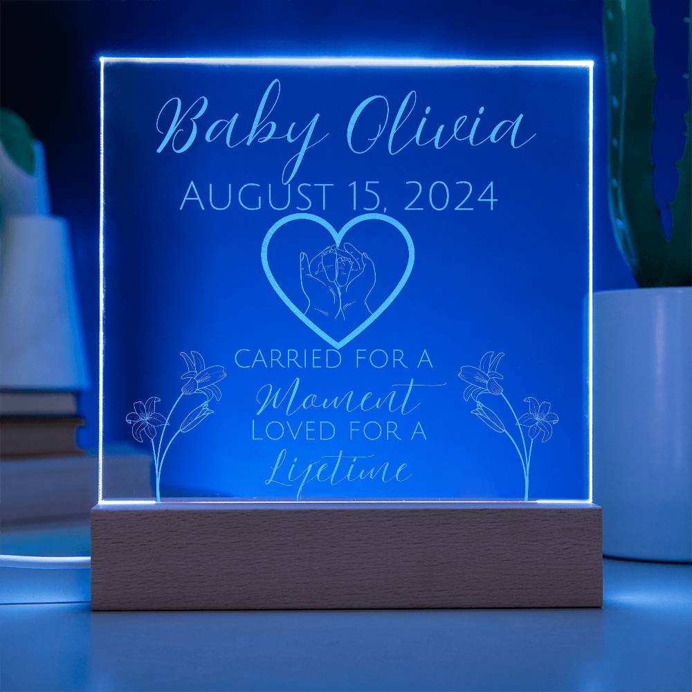 Personalized Baby Memorial Acrylic Plaque – Custom Keepsake for Stillbirth, Miscarriage, or Infant Loss, gift for mom, gift for dad,