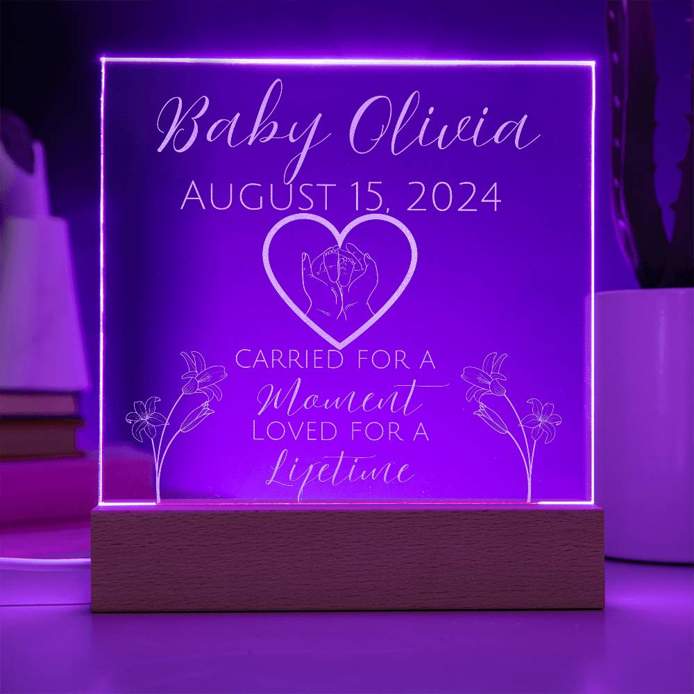 Personalized Baby Memorial Acrylic Plaque – Custom Keepsake for Stillbirth, Miscarriage, or Infant Loss, gift for mom, gift for dad,