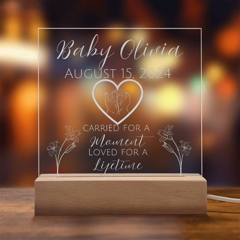 Personalized Baby Memorial Acrylic Plaque – Custom Keepsake for Stillbirth, Miscarriage, or Infant Loss, gift for mom, gift for dad,