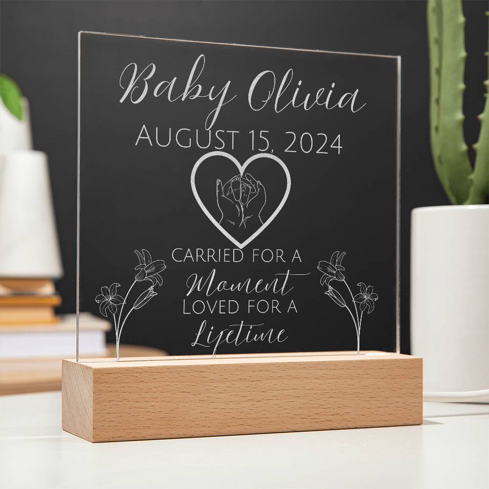Personalized Baby Memorial Acrylic Plaque – Custom Keepsake for Stillbirth, Miscarriage, or Infant Loss, gift for mom, gift for dad,