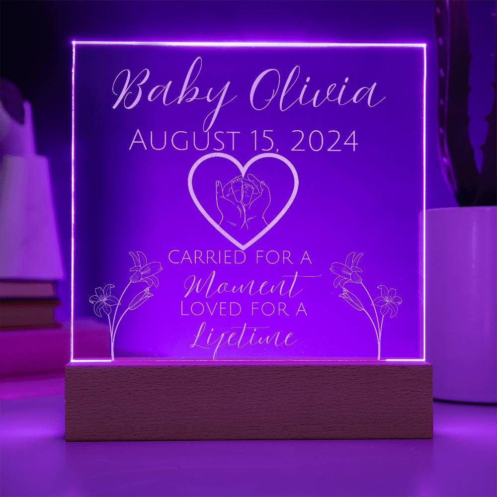 Personalized Baby Memorial Acrylic Plaque – Custom Keepsake for Stillbirth, Miscarriage, or Infant Loss, gift for mom, gift for dad,